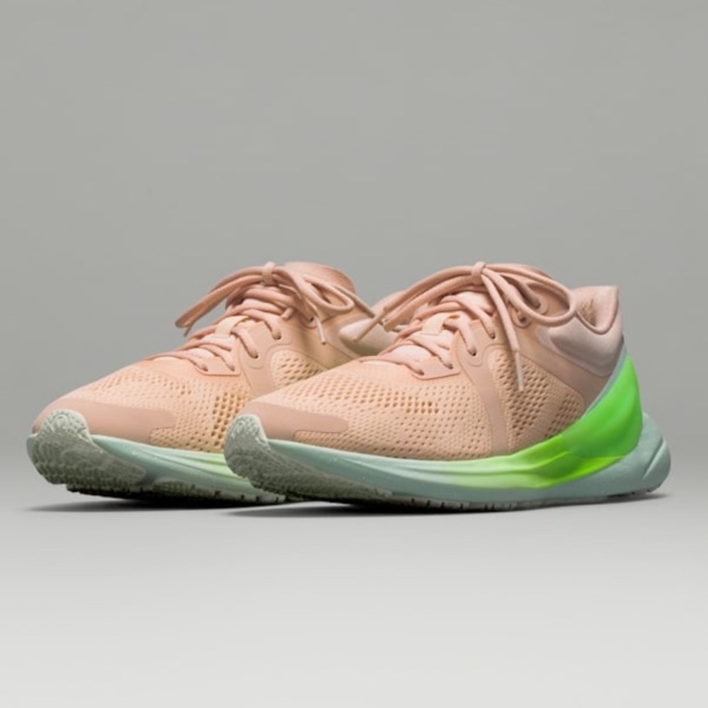 Lululemon Blissfeel Running Shoe Butter Pink Scream Green Light Delicate Mint